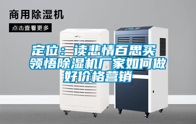 定位：讀悲情百思買 領(lǐng)悟除濕機(jī)廠家如何做好價(jià)格營(yíng)銷